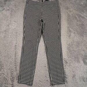 Who What Wear Plaid Dress Pants Women's Size 12 30x28 Black White Check